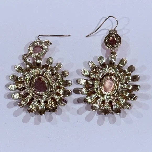 Elegant Gold and Orange Earrings - Picture 2 of 2